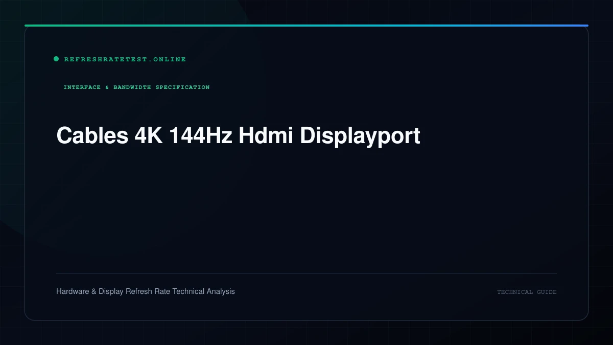 High-bandwidth HDMI 2.1 and DisplayPort 2.1 cables connected to a high-end 4K 240Hz gaming monitor