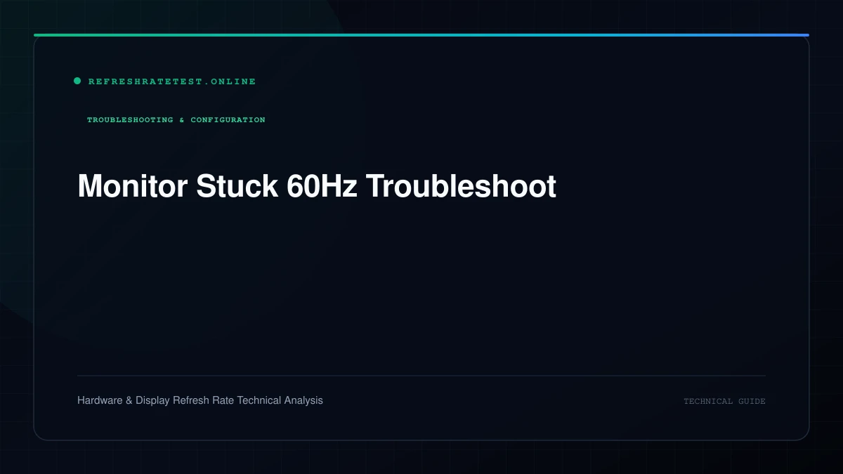 Technical troubleshooting diagram showing Windows display settings, GPU ports, and DisplayPort cable connecting a 144Hz gaming monitor